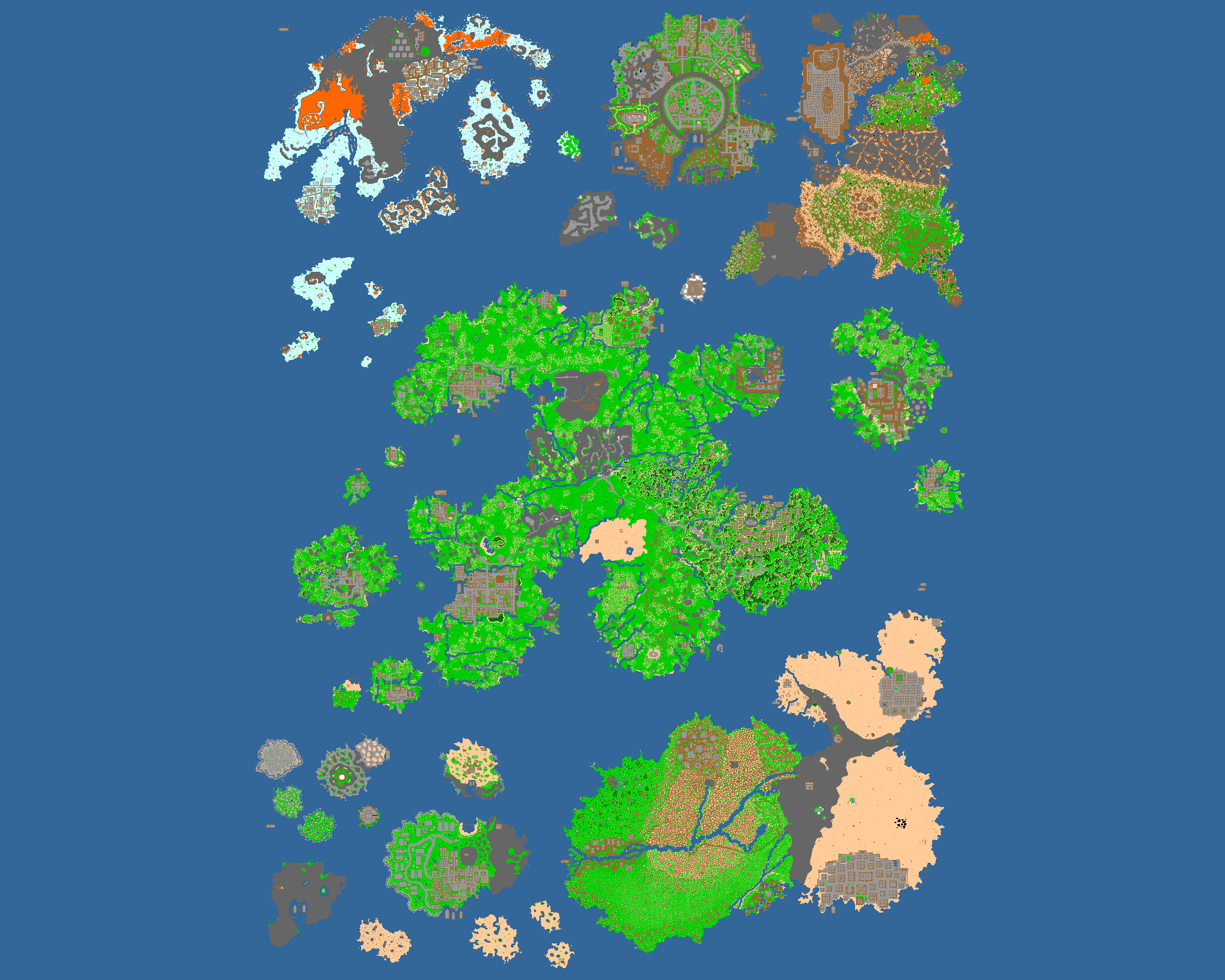 Mapa do mundo Tibia Verse